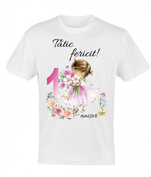 Set 4 tricouri si body pentru taierea motului, girls flowers pink [3]