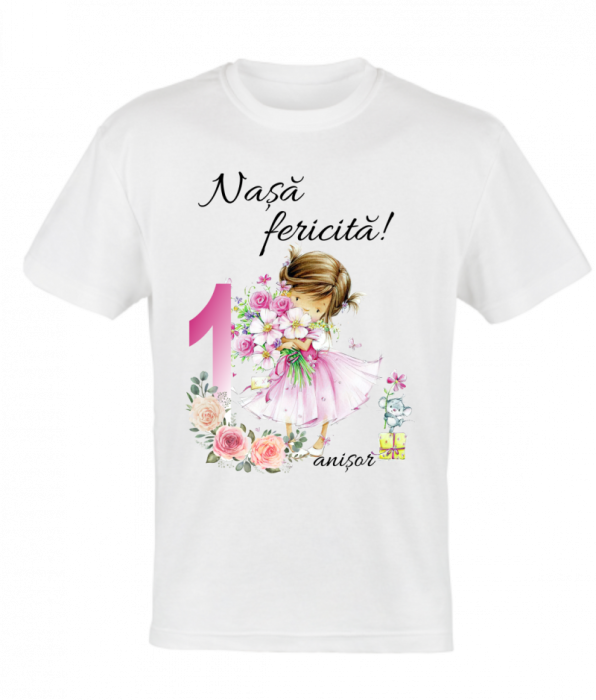 Set 4 tricouri si body pentru taierea motului, girls flowers pink [4]