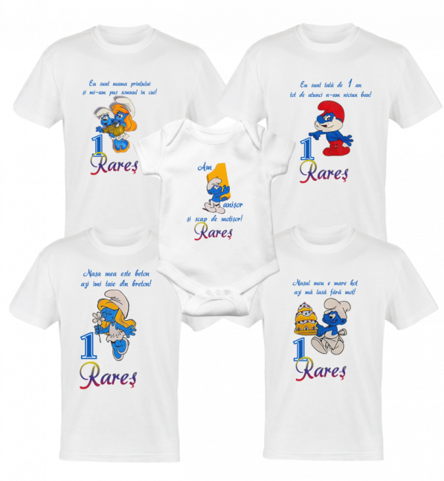 Set 4 tricouri personalizate si 1 body , strumfi 5 [1]