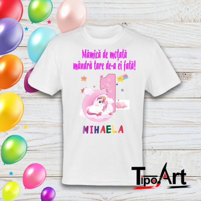 Set 4 tricouri si body pentru aniversare 1 an,   poney [3]