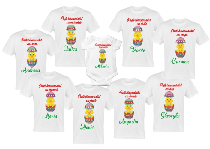 Set 9 tricouri personalizate, Paste binecuvantat,  PUISOR [1]