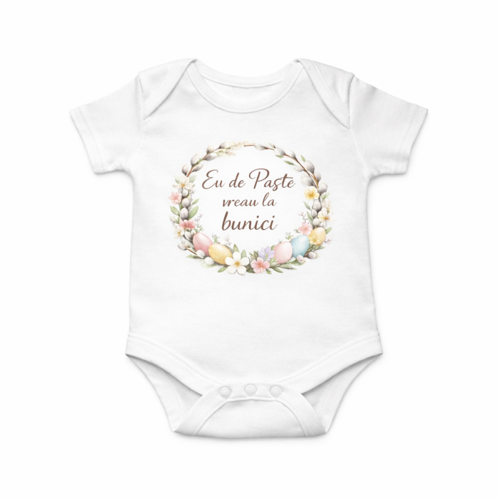 Set Cadou de Paște pentru Bunici – Body Bebeluș + Căni „Draga mea Bunică” & „Dragul meu Bunic” – Design Floral Elegant, Ediție Specială [3]