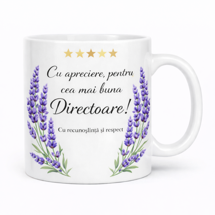 Set Cadou Directoare de Scoala 2026 – Cana Personalizata cu Mesaj si Agenda Neagra Eleganta [2]