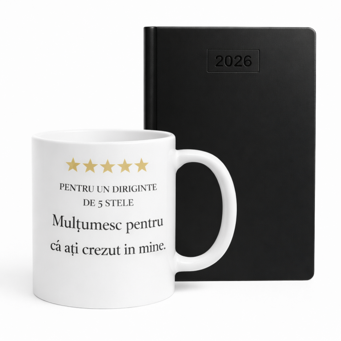 Set Cadou Elegant pentru Diriginte – Cana cu mesaj de multumire + Agenda Neagra 2026, cadou special de la elev [2]