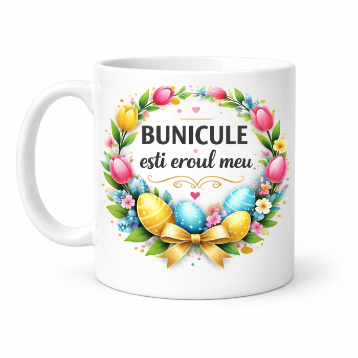 Set Cadou Paste Familie – Body Bebeluș + Cana Bunica + Cana Bunicul – Mesaj “De Paste Vreau la Bunici” [4]