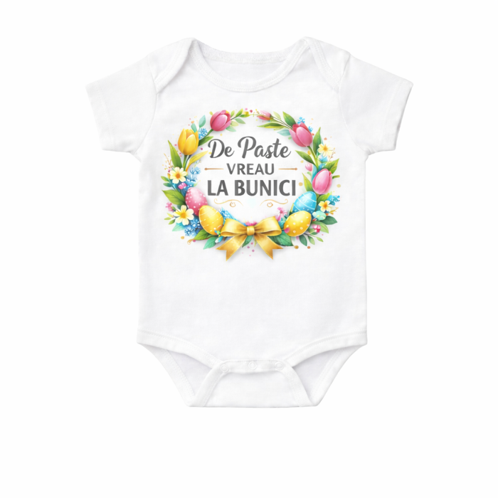 Set Cadou Paste Familie – Body Bebeluș + Cana Bunica + Cana Bunicul – Mesaj “De Paste Vreau la Bunici” [2]