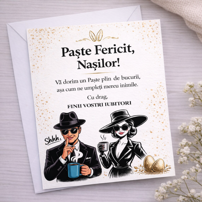 Set Cadou Paște Nași – Căni + Felicitare personalizată + Coastere gravate [3]