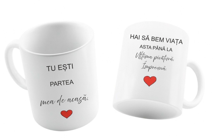 Set Căni Cuplu – Model „Partea Mea de Acasă” – Cadou Îndrăgostiți [2]