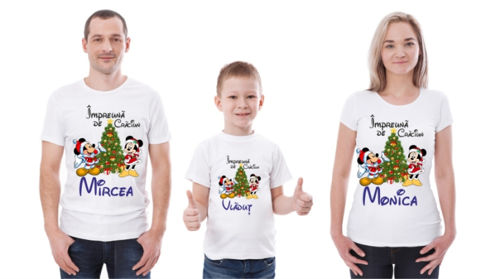 Set craciun famile cu baiat, setul contine 2 tricouri si 1 body [1]