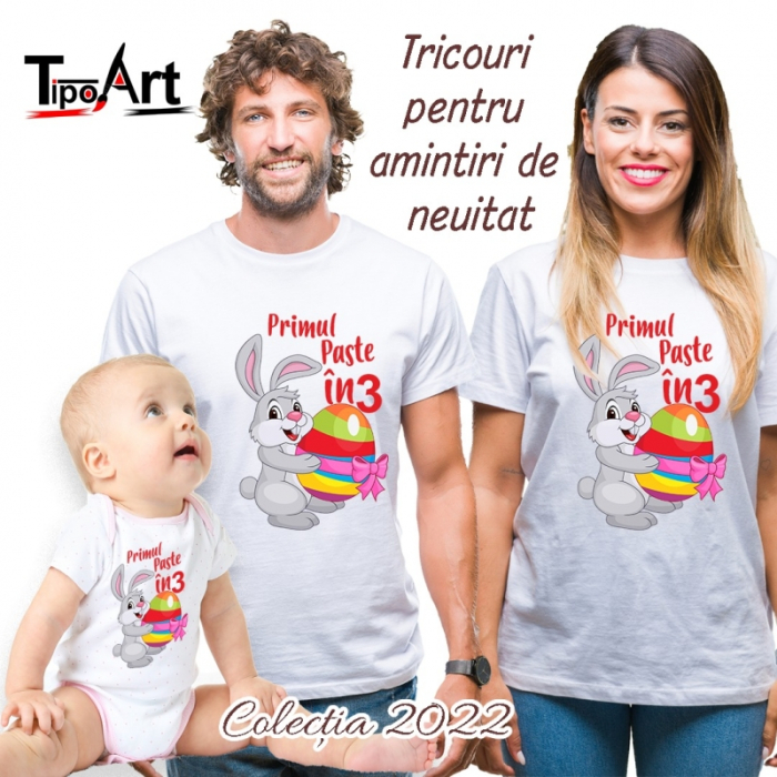 Set 3 tricouri personalizate "Paste binecuvantat Iepuras'' [2]