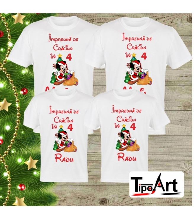 Tricouri personalizate craciun in 4,tema mickey santa [1]