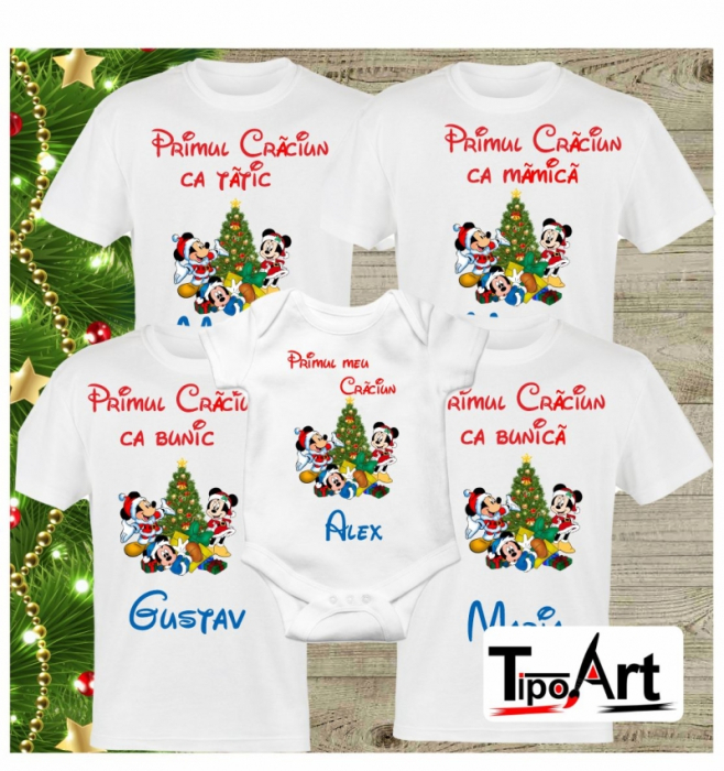 Tricouri personalizate craciun in 5, tema friends minnie, model 1 [1]