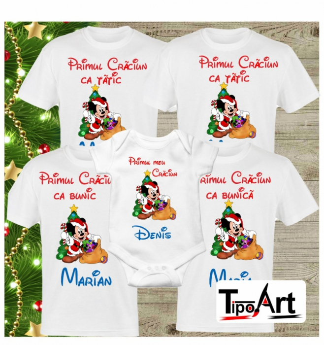 Tricouri personalizate craciun in 5, tema mickey si minnie, [1]
