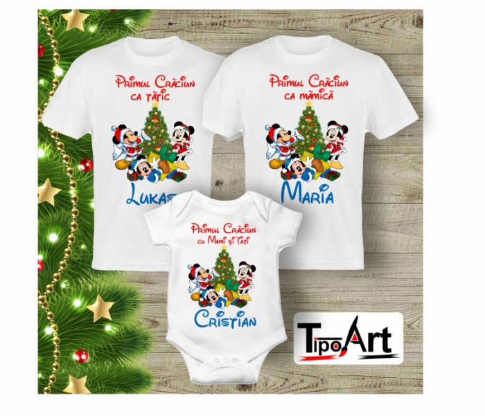 Tricouri craciun, minnie si mickey, primul craciun in 3, m2 [1]