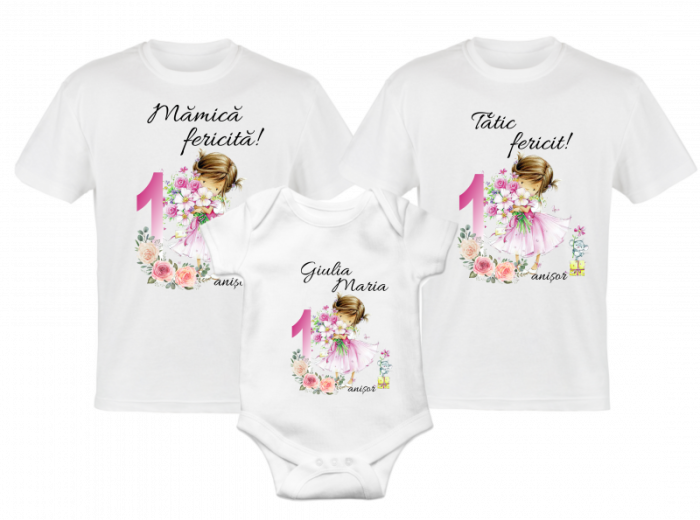 Tricouri personalizate  mot girl flowers pink3 [1]