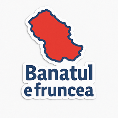 Autocolantul „Banatul e fruncea” Stickere, autocolante - Autocolantul „Banatul e fruncea”
