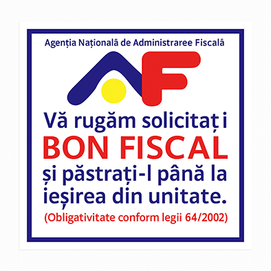 Stickere, autocolante - Autocolantul „Vă rugăm solicitați bon fiscal și păstrați-l până la ieșirea din unitate”