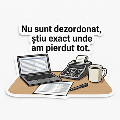 Autocolantul „Nu sunt dezordonat, știu exact unde am pierdut tot.”Contabil Stickere, autocolante - Autocolantul „Nu sunt dezordonat, știu exact unde am pierdut tot.”Contabil