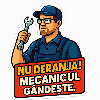 Autocolantul „Nu deranja! Mecanicul gândește.”2 Stickere, autocolante - Autocolantul „Nu deranja! Mecanicul gândește.”2