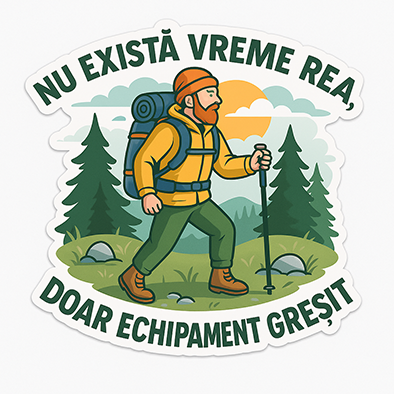 Autocolantul „Nu există vreme rea, doar echipament greșit” Stickere, autocolante - Autocolantul „Nu există vreme rea, doar echipament greșit”