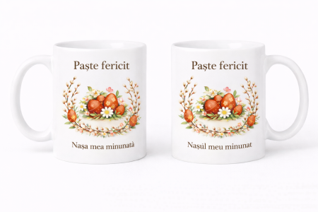 Cadou Special de Paste pentru Nasi – Set cu Tricou, Cani Personalizate, Coastere, Felicitare si Tablou Canvas [3]