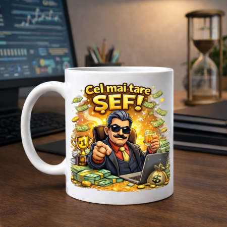 Cana cadou pentru sef – Cel mai tare SEF – Cana amuzanta pentru birou, cadou pentru sef sau manager [1]
