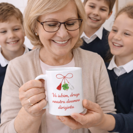 Cani personalizate - Cana Martisor cadou pentru diriginta, Va iubim draga noastra doamna diriginta, cana personalizata 1 Martie, cadou din partea elevilor