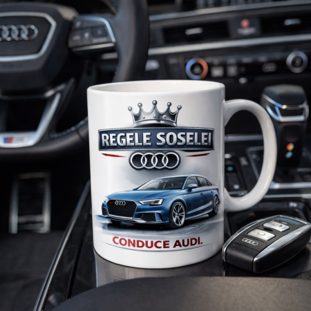 Cana pentru pasionati Audi – Regele soselei conduce Audi – Cadou pentru soferi si iubitori de masini [1]