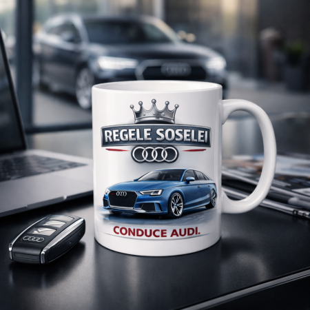 Cana pentru pasionati Audi – Regele soselei conduce Audi – Cadou pentru soferi si iubitori de masini [2]