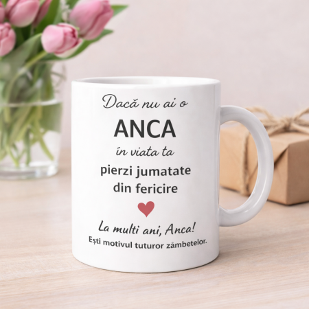 Cana personalizata cu numele Anca, cadou aniversare sau zi de nume pentru Anca, [1]