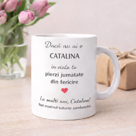 Cana personalizata cu numele Catalina, cadou aniversare sau zi de nume pentru Catalina [1]