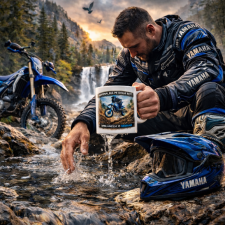 Cana personalizata motociclist Yamaha – Adrenalina pe doua roti, Imblanzesc o Yamaha, cadou pentru pasionatii de motocross si enduro [1]