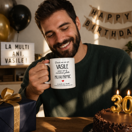 Cana personalizata Vasile mesaj romantic cadou special pentru iubit sot sau aniversare [1]