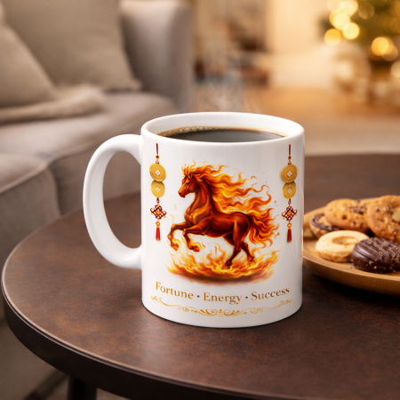 Cana premium cu Calul de Foc, atrage abundenta si energia pozitiva, simbol norocos pentru casa si birou [1]