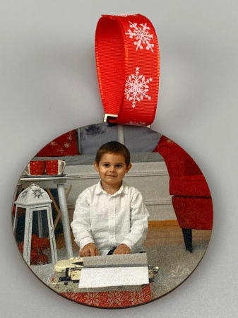 Obiecte lemn personalizate - Glob pentru brad peronalizat cu poza