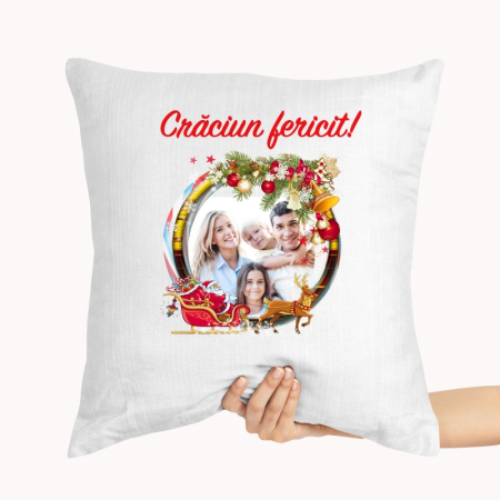 Perne personalizate - Perna personalizata craciun fericit 1