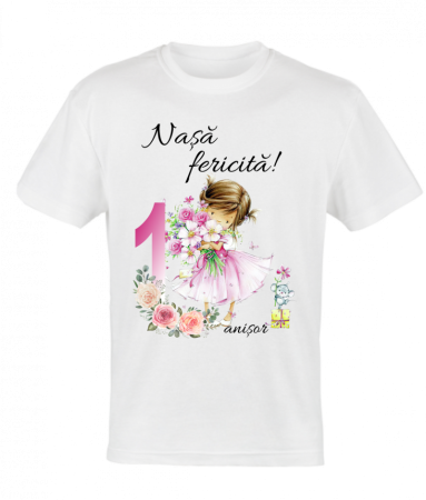 Set 4 tricouri si body pentru taierea motului, girls flowers pink [3]