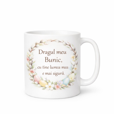 Set Cadou de Paște pentru Bunici – Body Bebeluș + Căni „Draga mea Bunică” & „Dragul meu Bunic” – Design Floral Elegant, Ediție Specială [5]