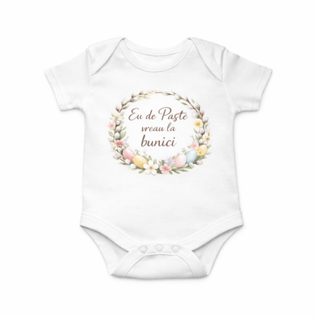 Set Cadou de Paște pentru Bunici – Body Bebeluș + Căni „Draga mea Bunică” & „Dragul meu Bunic” – Design Floral Elegant, Ediție Specială [2]