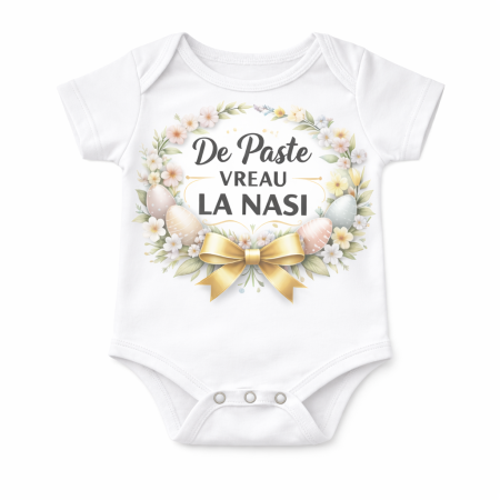 Set Cadou Paste pentru Nasi – Body Bebeluș „De Paste Vreau la Nasi” + Cana Nasa si Cana Nas – Cadou Familie de la Finut [2]