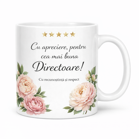 Set Cadou pentru Directoare de Scoala 2026 – Cana Personalizata cu Mesaj si Agenda Eleganta Neagra [1]