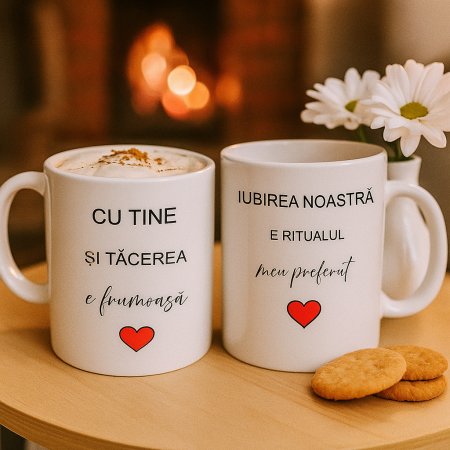Set Căni Cuplu – „Iubirea Noastră e Ritualul Meu Preferat” – Cadou Dimineți Îndrăgostite [1]
