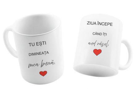 Set Căni „Tu Ești Dimineața Mea Bună” – Cadou Romantic pentru Iubit/Iubită [1]