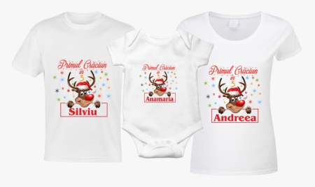 Tricouri Craciun - Set tricouri personalizate ,primul craciun in 3