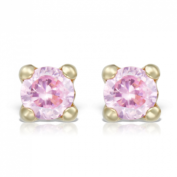 Cercei-copii-cu-protectie-aur-galben-14K-Kalini-Piatra zirconia-roz [2]