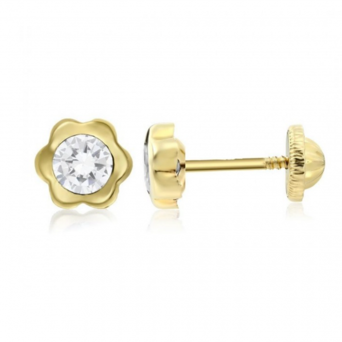 Cercei-copii-cu-protectie-aur-galben-14K-Kalini-Flori-mari-piatra-zirconia-incolora-5,5mm [2]