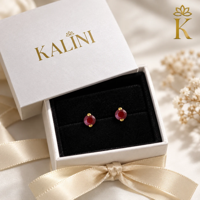 Cercei-aur-copii-rubin-natural-4mm-Kalini- [4]