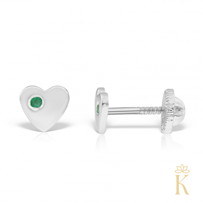 Cercei-bebelusi-cu-protectie-Inimi-smarald-aur-galben-14K-Kalini [2]