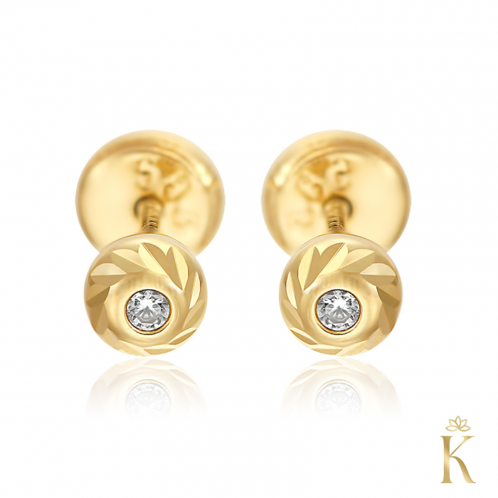 Cercei-cu-protectie-din-aur-pentru-copii-Bilute-clasice-striatii-4mm [3]