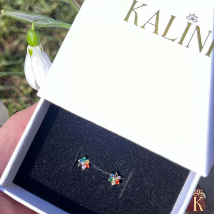 Cercei-cu-protectie-bebelusi-aur-galben-flori-zirconia-curcubeu-Kalini [5]